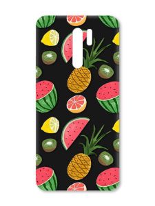 Матовий чорний чохол на Xiaomi Redmi 9 :: Фруктовий мікс (принт 347)