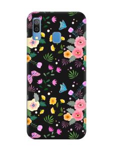 Матовий чорний чохол на Samsung Galaxy A30 (2019) / A20 (2019) :: Квітковий фон (принт 369)