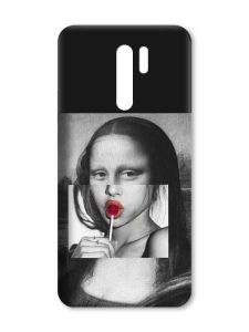 Матовий чорний чохол на Xiaomi Redmi 9 :: Сучасна Мона Ліза (принт 351)