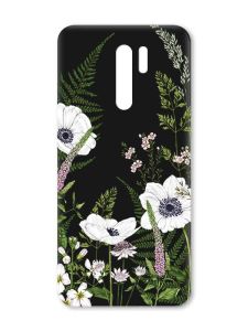 Матовий чорний чохол на Xiaomi Redmi 9 :: Квіти польові (принт 363)
