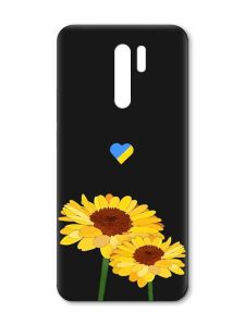 Матовий чорний чохол на Xiaomi Redmi 9 :: Жовті квіти (принт 364)