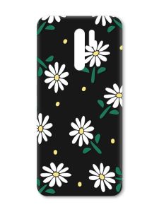 Матовий чорний чохол на Xiaomi Redmi 9 :: Ромашки (принт 368)