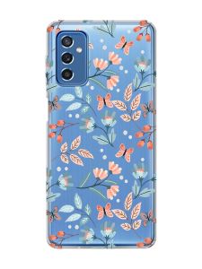 Прозорий чохол на Samsung Galaxy M52 :: Квітковий фон (принт 370)