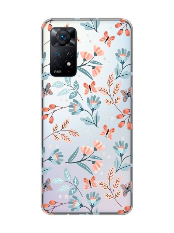Прозорий чохол на Xiaomi Redmi Note 11 Pro :: Квітковий фон (принт 370)