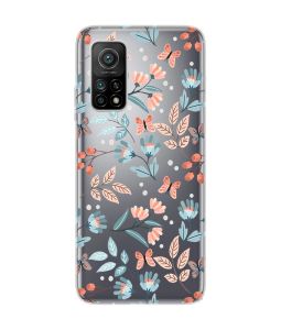 Прозорий чохол на Xiaomi Mi 10T/Mi 10T Pro :: Квітковий фон (принт 370)