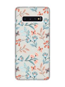 Прозорий чохол на Samsung Galaxy S10 :: Квітковий фон (принт 370)