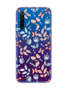 Прозорий чохол на Xiaomi Redmi Note 8T :: Квітковий фон (принт 370)