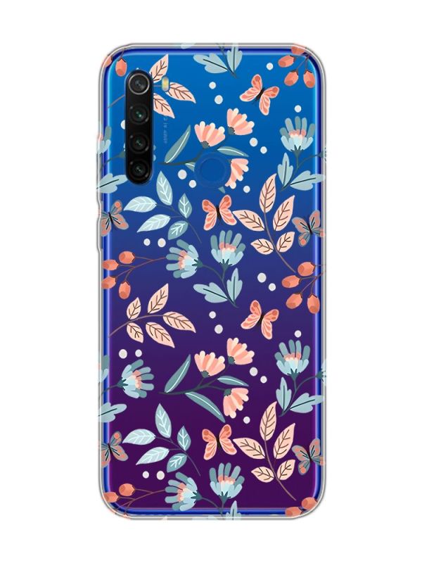 Прозорий чохол на Xiaomi Redmi Note 8T :: Квітковий фон (принт 370)