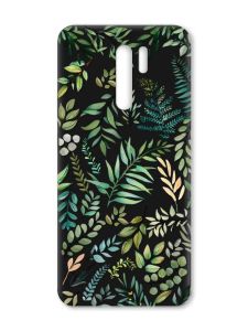 Матовий чорний чохол на Xiaomi Redmi 9 :: Рослинний фон (принт 377)