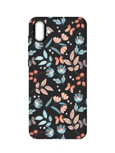 Матовий чорний чохол на Samsung Galaxy A04 :: Квітковий фон (принт 370)