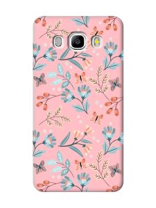 Матовий рожевий чохол на Samsung Galaxy J5(2016) J510 :: Квітковий фон (принт 370)