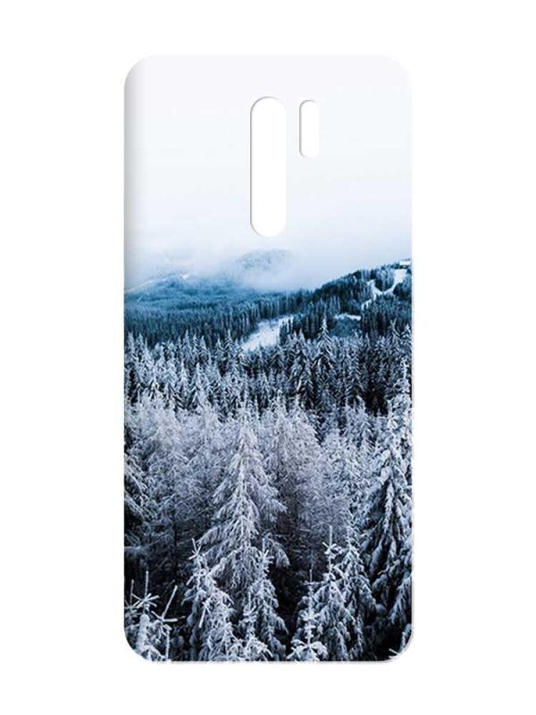 Матовий чохол з чорними боками на Xiaomi Redmi 9 :: Зимовий ліс (принт 164)