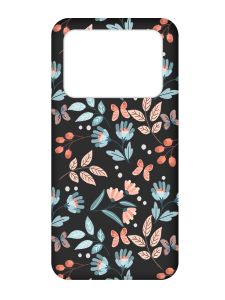 Матовий чорний чохол на Xiaomi Poco X4 Pro 5G :: Квітковий фон (принт 370)