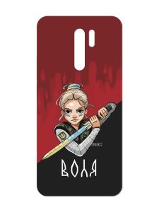 Матовий чохол з чорними боками на Xiaomi Redmi 9 :: Українська захисниця (патріотичний принт 171)