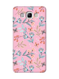 Матовий рожевий чохол на Samsung Galaxy J7(2016) J710 :: Квітковий фон (принт 370)