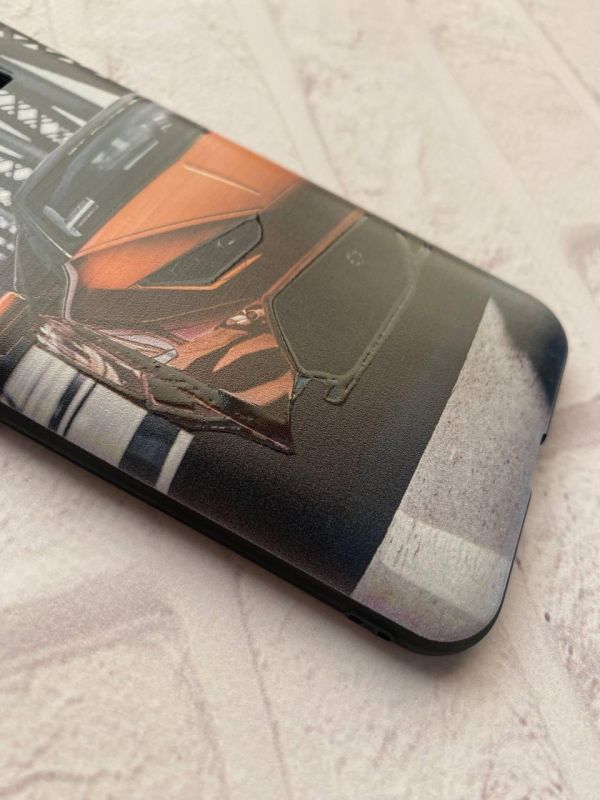 Матовий чохол з чорними боками на Xiaomi Redmi 9 :: Авто помаранчеве (принт 237)