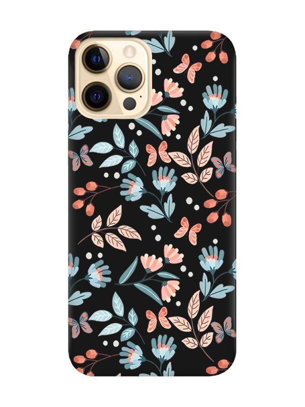 Матовий чорний чохол на Apple iPhone 12 Pro Max :: Квітковий фон (принт 370)