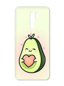 Матовий чохол з чорними боками на Xiaomi Redmi 9 :: Кавай авокадо з сердечком (принт 310)