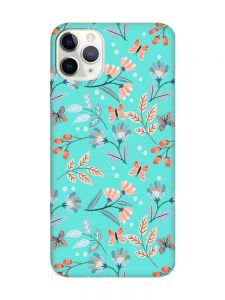 Матовий бірюзовий чохол на iPhone 11 Pro Max (6.5) :: Квітковий фон (принт 370)