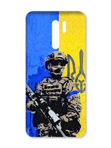 Матовий чохол з чорними боками на Xiaomi Redmi 9 :: Солдат (патріотичний принт 350)