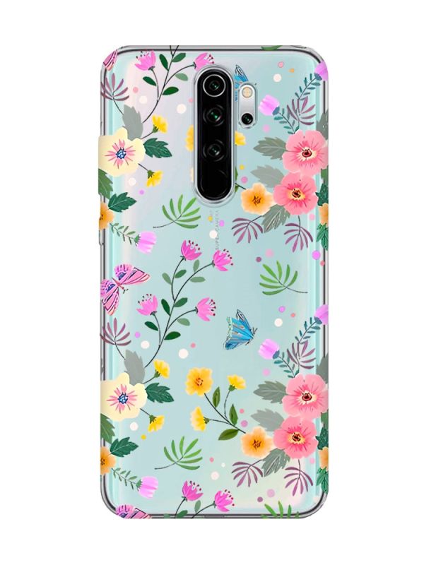 Прозорий чохол на Xiaomi Redmi Note 8 Pro :: Квітковий фон (принт 369)