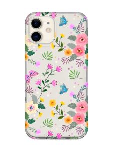 Прозорий чохол на iPhone 12 mini :: Квітковий фон (принт 369)