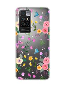 Прозорий чохол на Xiaomi Redmi 10/10 (2022) :: Квітковий фон (принт 369)