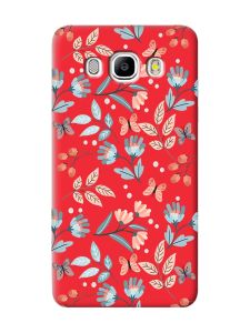 Матовий червоний чохол на Samsung Galaxy J5 (2016) J510 :: Квітковий фон (принт 370)