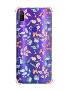 Чохол з потовщеними кутами на Xiaomi Redmi Note 7/7 Pro :: Квітковий фон /принт 370/