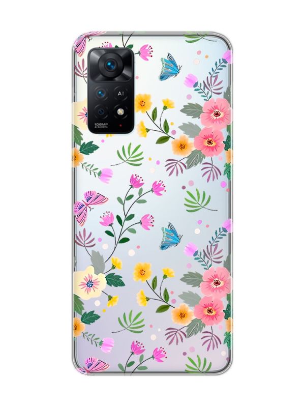 Прозорий чохол на Xiaomi Redmi Note 11 Pro :: Квітковий фон (принт 369)