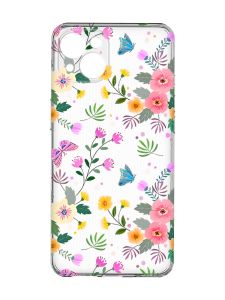 Прозорий чохол із захистом камер на iPhone 15 Plus :: Квітковий фон (принт 369)