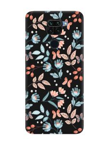 Матовий чорний чохол на Xiaomi Redmi Note 9 :: Квітковий фон (принт 370)