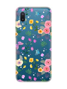 Прозорий чохол на Samsung Galaxy A02/A022 (2021) :: Квітковий фон (принт 369)