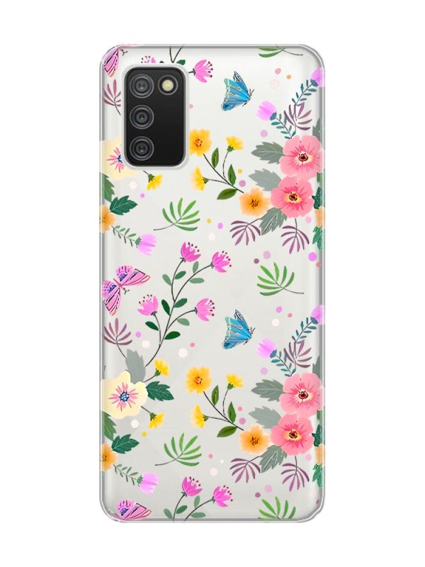 Прозорий чохол для Samsung Galaxy A02s :: Квітковий фон (принт 369)