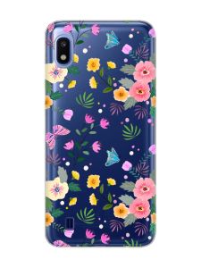 Прозорий чохол на Samsung Galaxy A10 (2019) A105 :: Квітковий фон (принт 369)