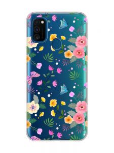 Прозорий чохол на Samsung Galaxy M30s/M21 :: Квітковий фон (принт 369)