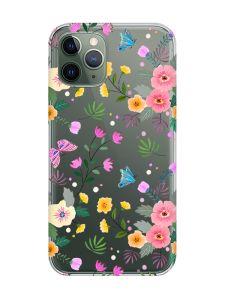 Прозорий чохол на iPhone 12 / 12 Pro :: Квітковий фон (принт 369)