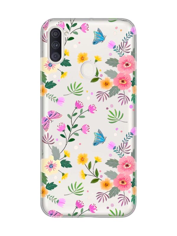 Прозорий чохол на Samsung Galaxy A11 :: Квітковий фон (принт 369)