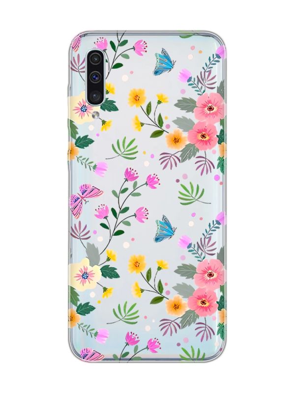 Прозорий чохол на Samsung Galaxy A50 (2019) A505/A30s :: Квітковий фон (принт 369)