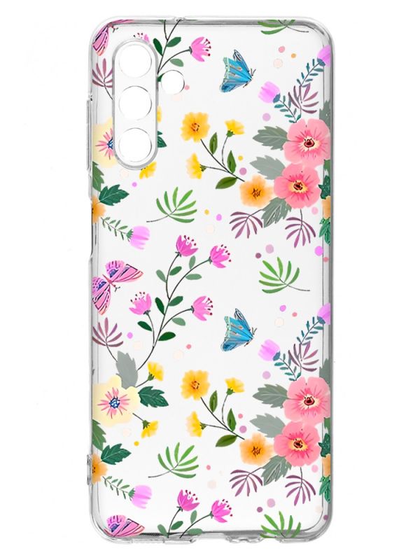Прозорий чохол на Samsung A04s/A13 5G :: Квітковий фон (принт 369)