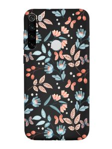 Матовий чорний чохол на Xiaomi Redmi Note 8T :: Квітковий фон (принт 370)