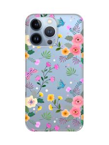 Прозорий чохол на Apple iPhone 13 Pro :: Квітковий фон (принт 369)