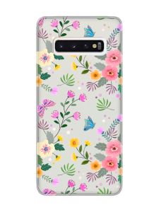 Прозорий чохол на Samsung Galaxy S10 :: Квітковий фон (принт 369)