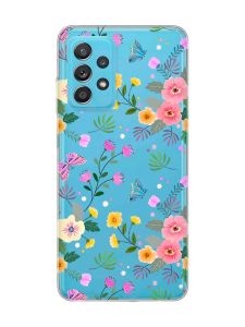 Прозорий чохол на Samsung Galaxy A52 :: Квітковий фон (принт 369)