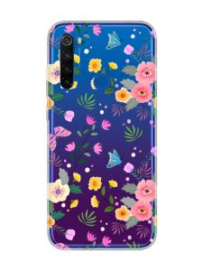 Прозорий чохол на Xiaomi Redmi Note 8T :: Квітковий фон (принт 369)