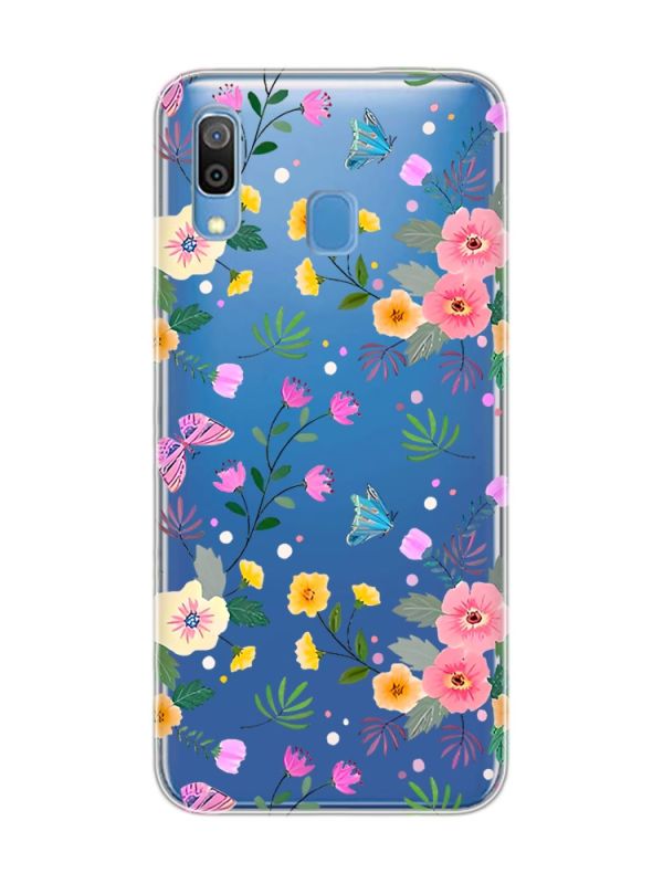 Прозорий чохол для Samsung Galaxy A30 (2019)/A20 (2019) :: Квітковий фон (принт 369)