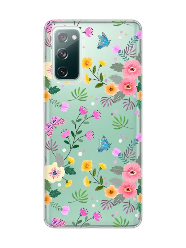 Прозорий чохол на Samsung Galaxy S20 FE :: Квітковий фон (принт 369)