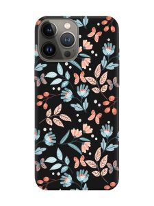 Матовий чорний чохол на Apple iPhone 13 Pro :: Квітковий фон (принт 370)