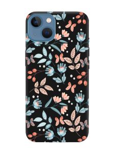 Матовий чорний чохол на Apple iPhone 13 :: Квітковий фон (принт 370)