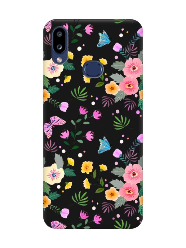 Матовий чорний чохол на Samsung Galaxy A10ѕ A107 :: Квітковий фон (принт 369)